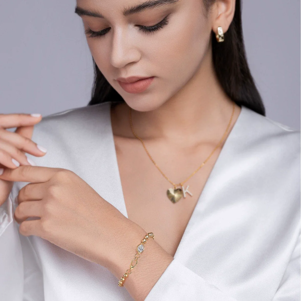 Women's S925 Silver Moissanite Inlay Geometric Round Bead Fashion Bracelet - Image 2
