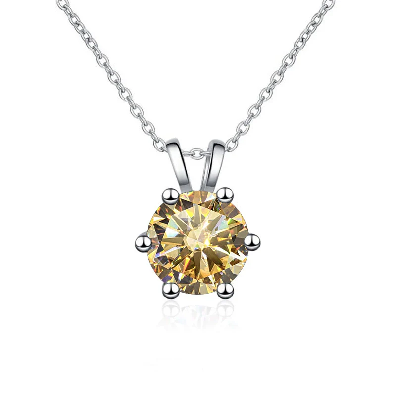 Women's S925 Silver Moissanite Pendant Necklace With Animal Zodiac Pattern And Round Shape Set With Precious Stones - Image 22