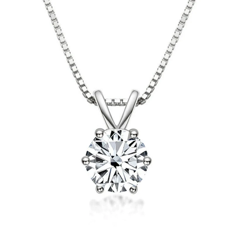 Women's S925 Silver Moissanite Pendant Necklace With Animal Zodiac Pattern And Round Shape Set With Precious Stones - Image 6
