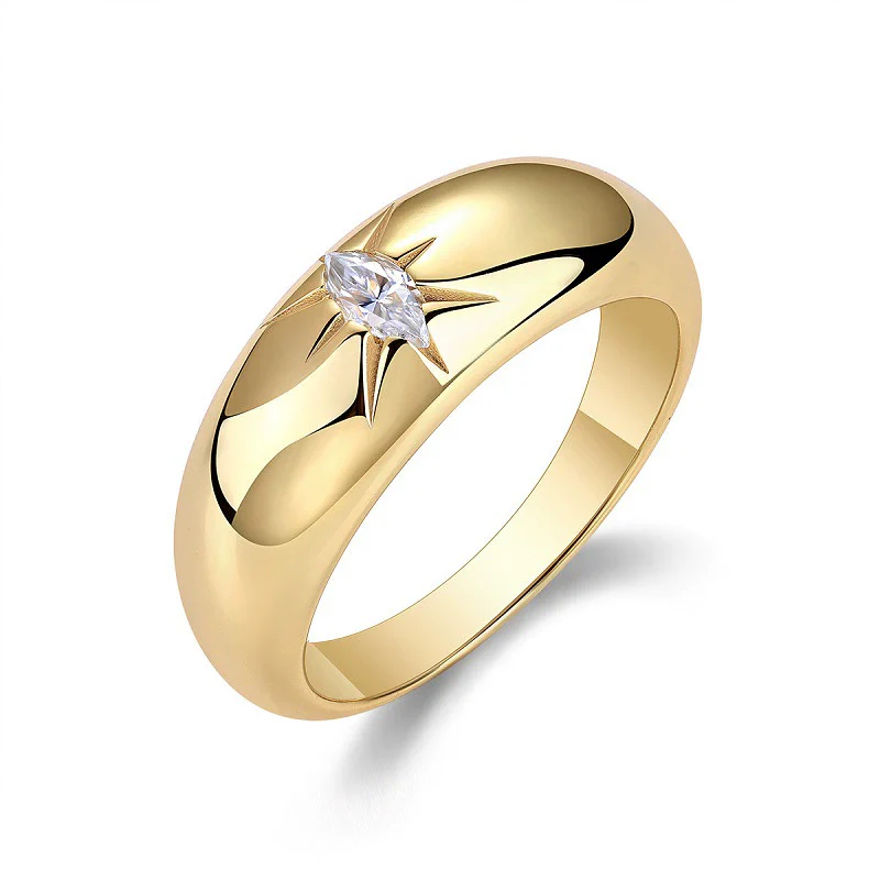 Women's S925 Silver Moissanite Ring Geometric Style Set With Diamonds - Image 4