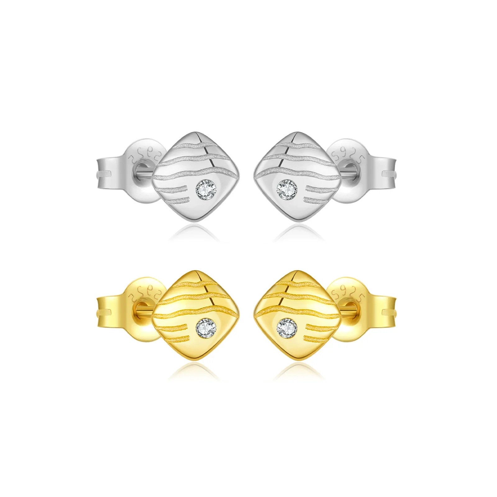 Women's S925 Sterling Silver Earrings With Animal Style And Electroplated Platinum And 18K Gold - Image 5