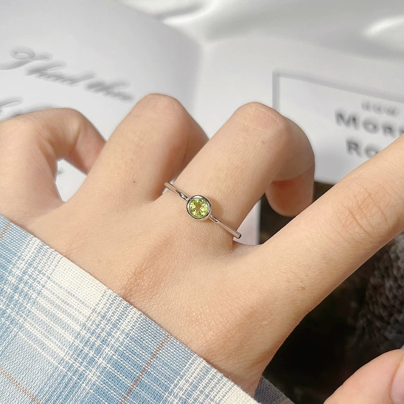 Women's S925 Sterling Silver Geometric Gemstone Ring Set With Natural Sapphire Ruby Garnet - Image 2