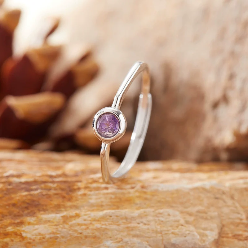 Women's S925 Sterling Silver Geometric Gemstone Ring Set With Natural Sapphire Ruby Garnet - Image 6