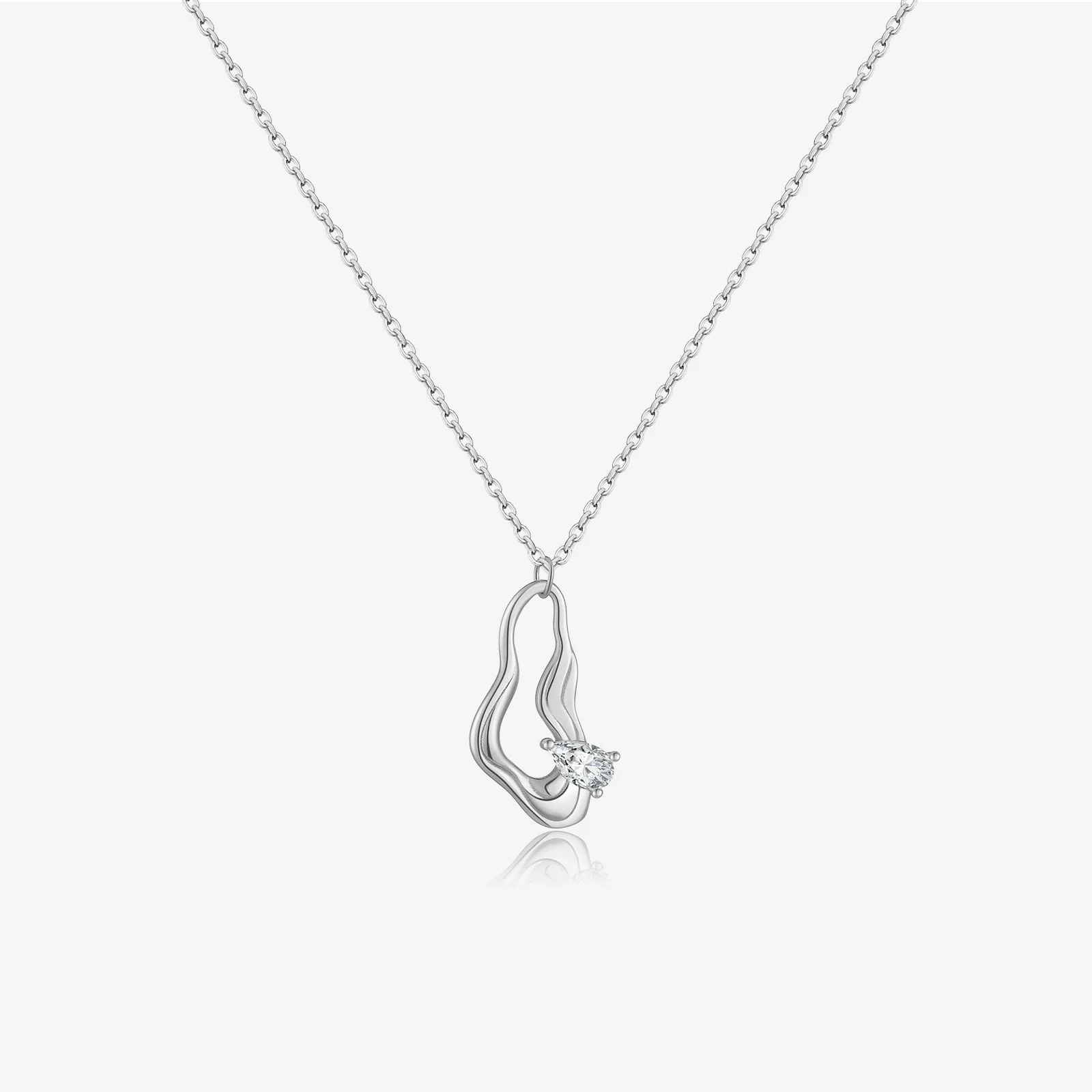Women's S925 Sterling Silver Geometric Pendant Necklace With Electroplating Regular Chain - Image 6