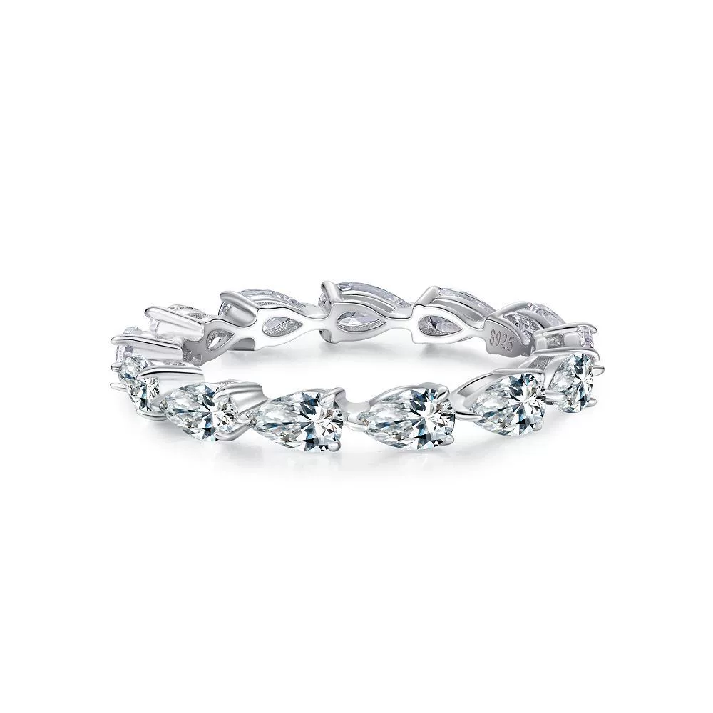 Women's S925 Sterling Silver Heartshaped Diamond Ring Jewelry With Electroplating - Image 4