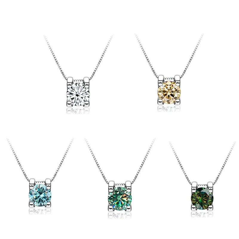 Women's S925 Sterling Silver Moissanite Necklace With Bull Head Style And Snake Bone Chain Round Shape Animals And Zodiac Pattern - Image 4