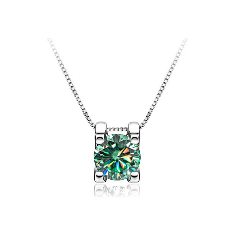 Women's S925 Sterling Silver Moissanite Necklace With Bull Head Style And Snake Bone Chain Round Shape Animals And Zodiac Pattern - Image 5