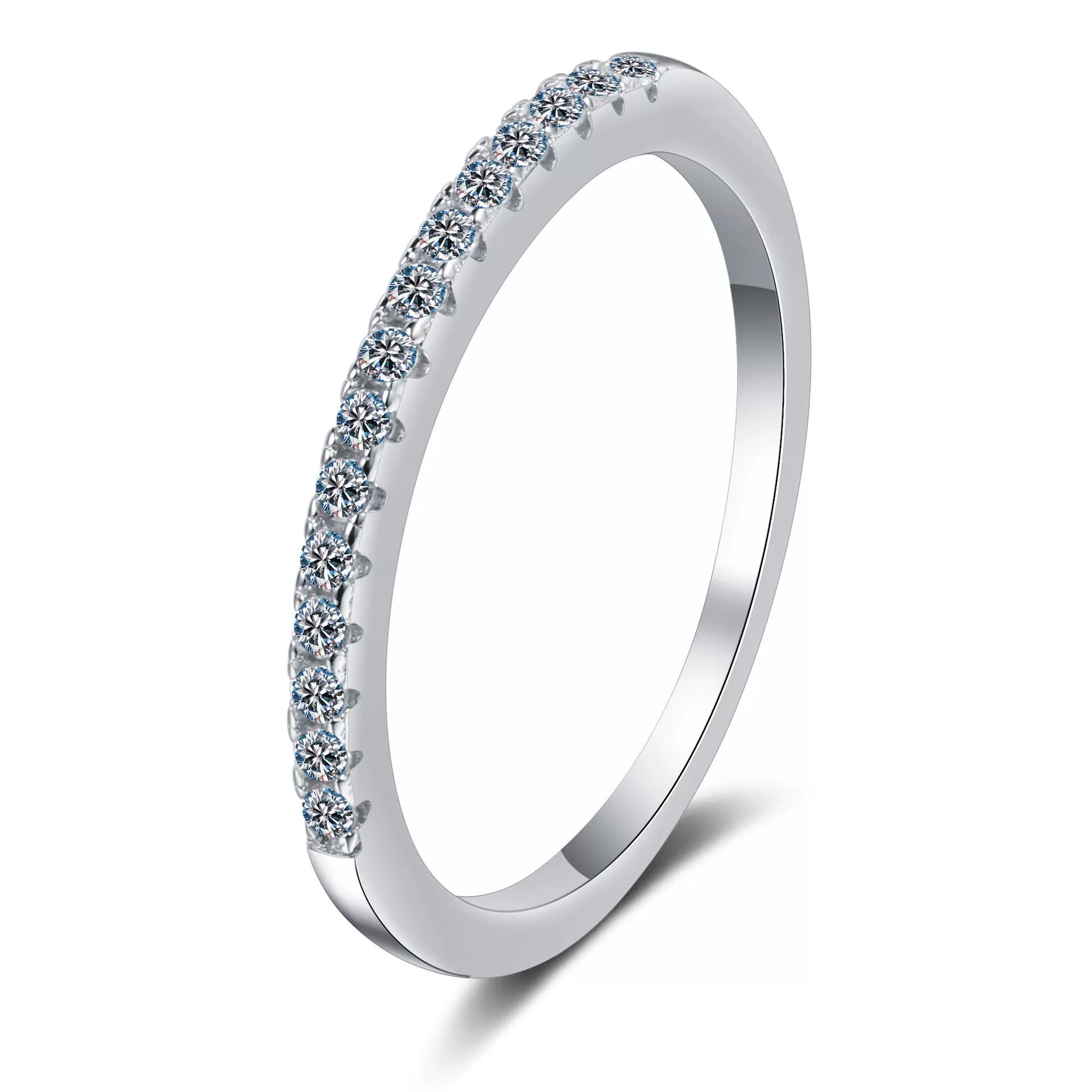 Women's S925 Sterling Silver Plated Pt950 Gold Inlaid Moissanite Geometric Ring - Image 5