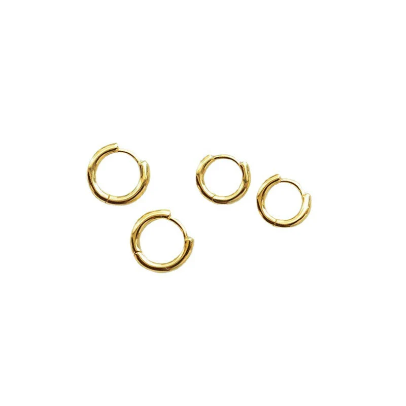Women's Simple And Atmospheric Glossy Brass Electroplated Geometric Earrings - Image 4