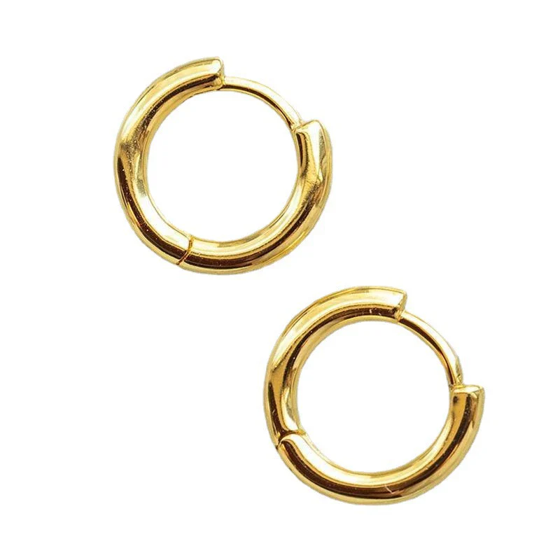 Women's Simple And Atmospheric Glossy Brass Electroplated Geometric Earrings - Image 7