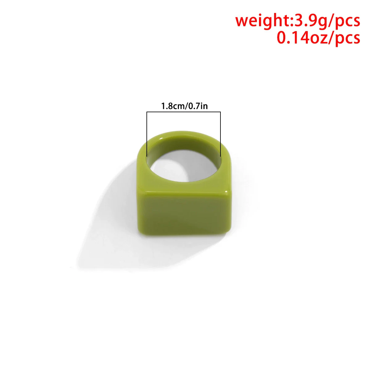 Women's Simple Geometric Square Wide Edge Acrylic And Resin Ring - Image 5