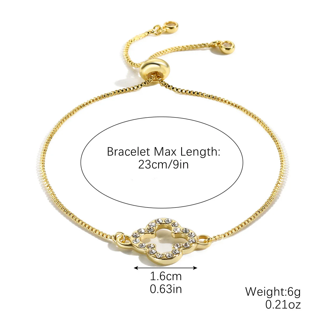 Women's Simple Zinc Alloy Fourleaf Clover Geometric Pattern Electroplated Bracelet - Image 10
