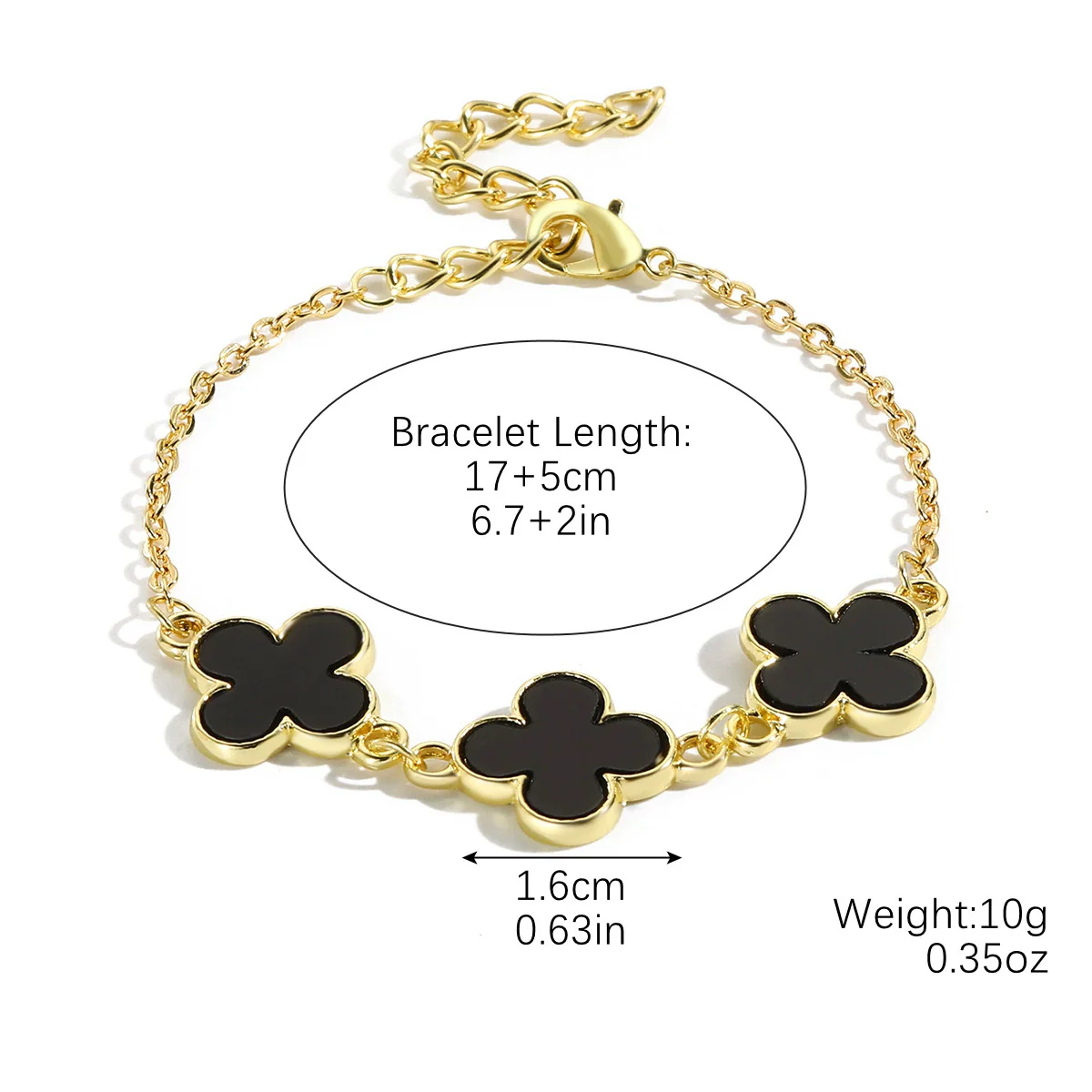Women's Simple Zinc Alloy Fourleaf Clover Geometric Pattern Electroplated Bracelet - Image 7