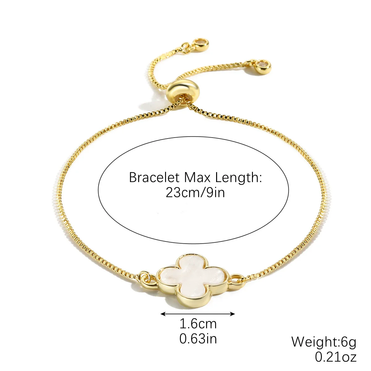Women's Simple Zinc Alloy Fourleaf Clover Geometric Pattern Electroplated Bracelet - Image 8