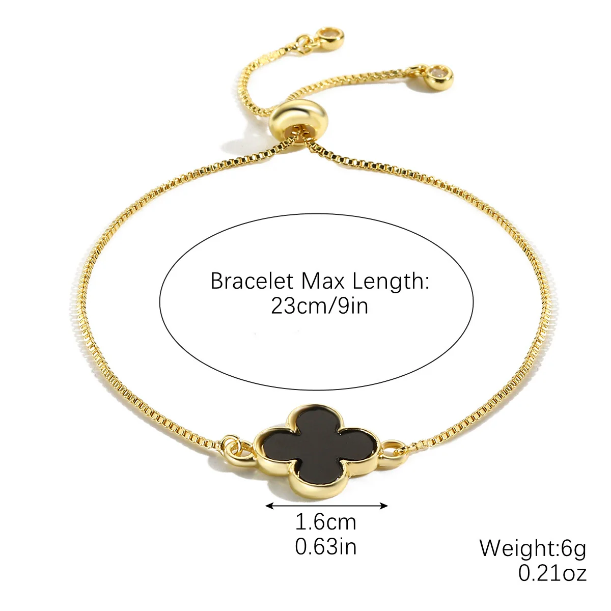 Women's Simple Zinc Alloy Fourleaf Clover Geometric Pattern Electroplated Bracelet - Image 9
