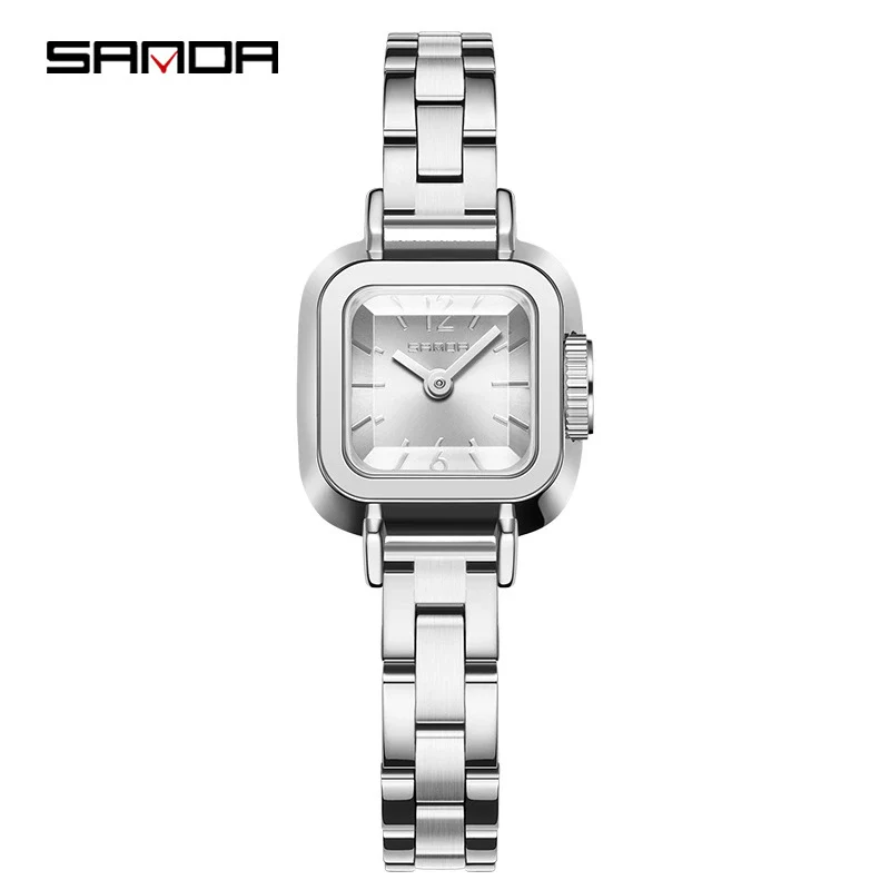 Women's Square Alloy Alloy Case Quartz Watch With Mesh Belt And Roman Pattern Waterproof Fashion Simple Compact Leisure Style - Image 10