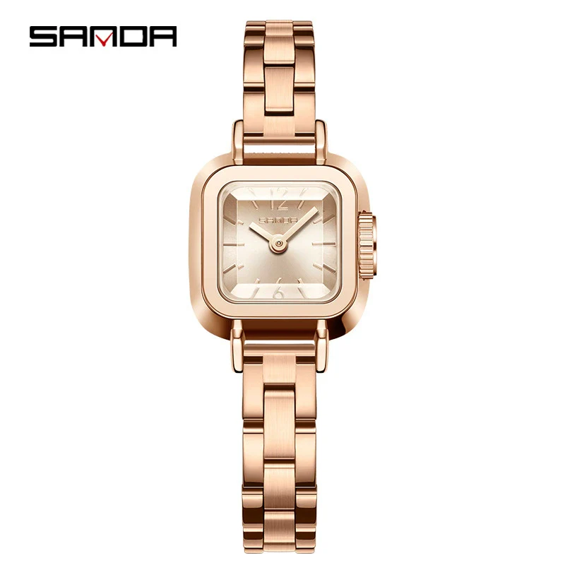 Women's Square Alloy Alloy Case Quartz Watch With Mesh Belt And Roman Pattern Waterproof Fashion Simple Compact Leisure Style - Image 11