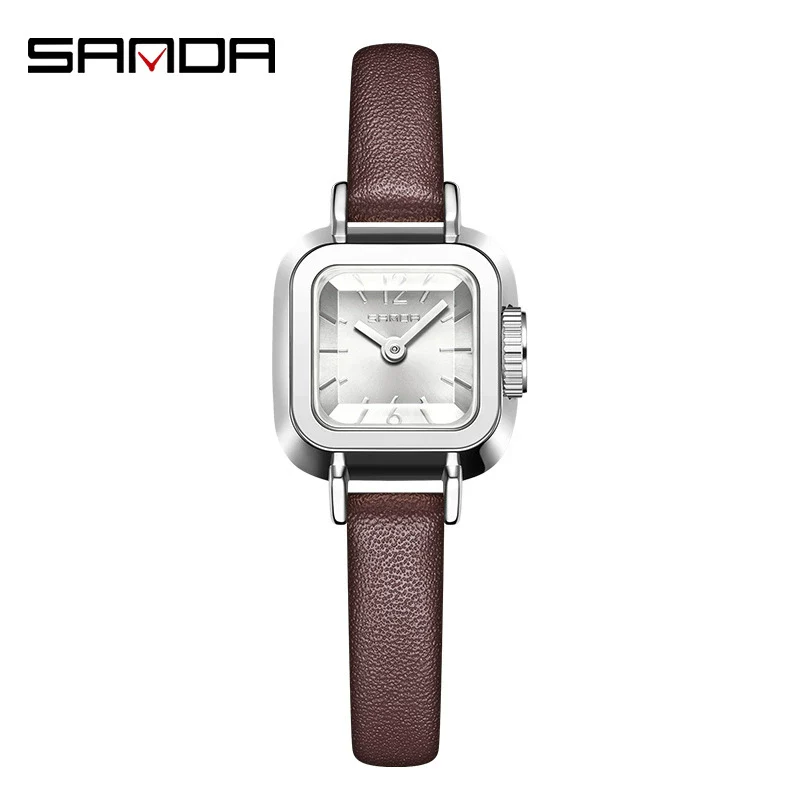 Women's Square Alloy Alloy Case Quartz Watch With Mesh Belt And Roman Pattern Waterproof Fashion Simple Compact Leisure Style - Image 8