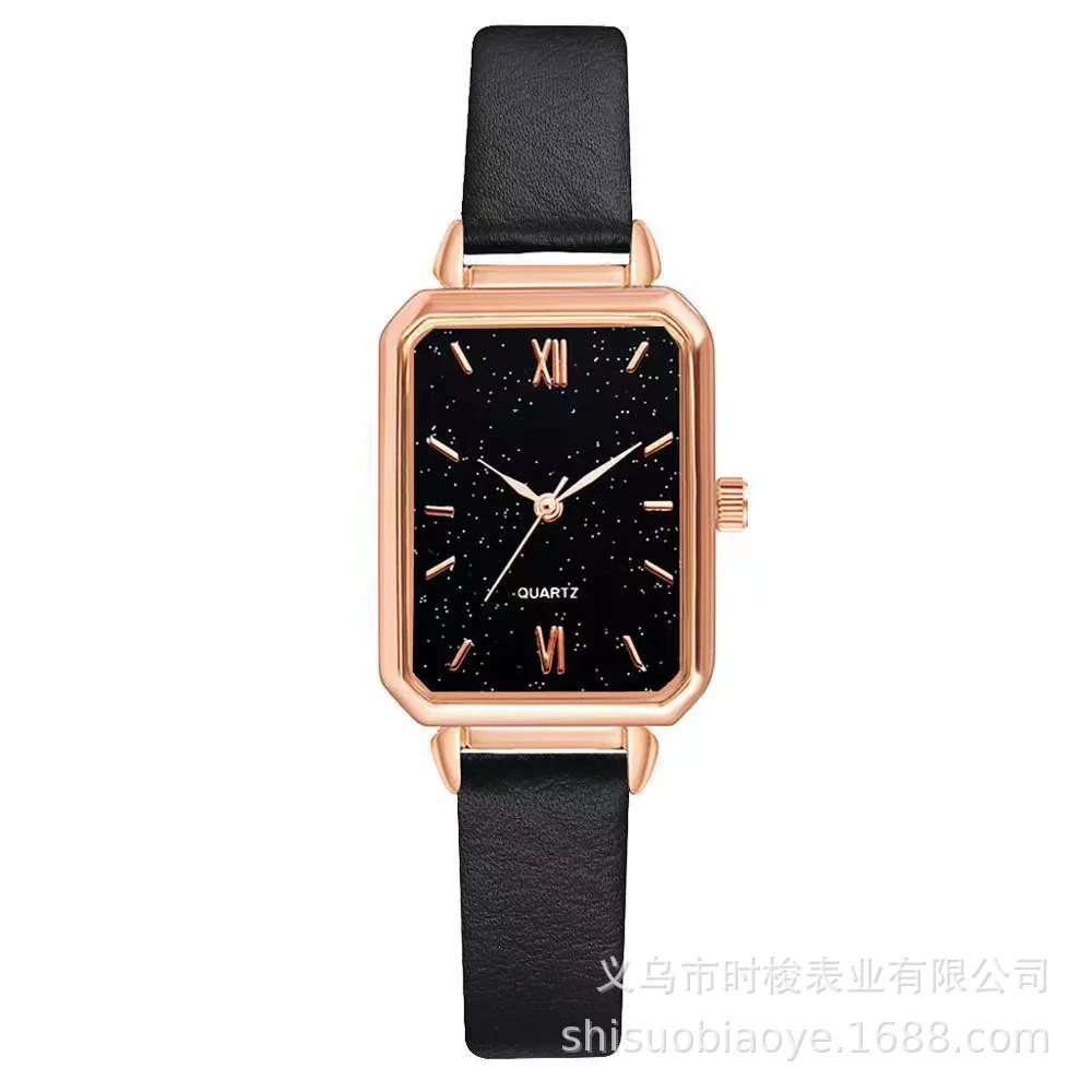 Women's Square Alloy Case Imitation Leather Strap Quartz Watch - Image 10