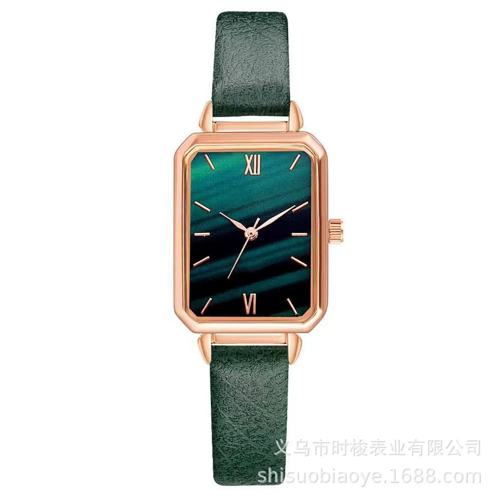 Women's Square Alloy Case Imitation Leather Strap Quartz Watch - Image 6