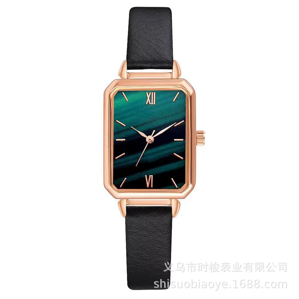 Women's Square Alloy Case Imitation Leather Strap Quartz Watch - Image 7