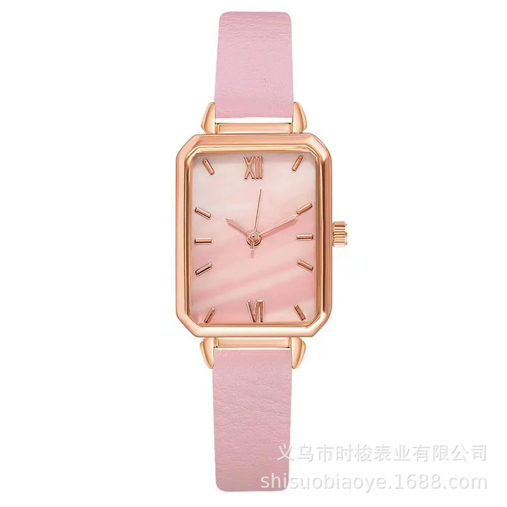 Women's Square Alloy Case Imitation Leather Strap Quartz Watch - Image 9