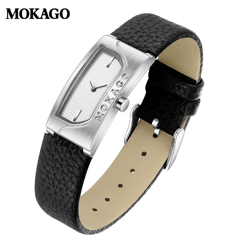Women's Square Retro Simple Quartz Watch Zinc Alloy Case Mineral Tempered Glass Mirror Mesh Belt Genuine Cowhide Belt Stainless Steel Buckle Waterproof - Image 8