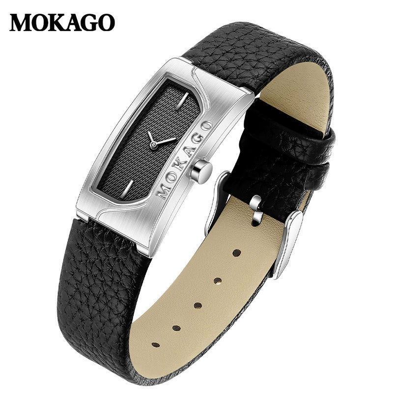 Women's Square Retro Simple Quartz Watch Zinc Alloy Case Mineral Tempered Glass Mirror Mesh Belt Genuine Cowhide Belt Stainless Steel Buckle Waterproof - Image 9