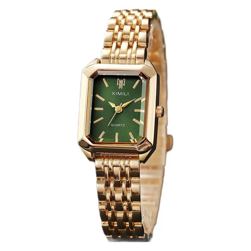Women's Square Zinc Alloy Case Alloy Strap Quartz Watch With Heart Bracelet Leisure Style - Image 5