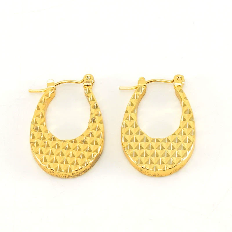 Women's 316L Stainless Steel 18K Gold Plated Geometric Exaggerated Spiral Wave Point Earring Buckles - Image 5