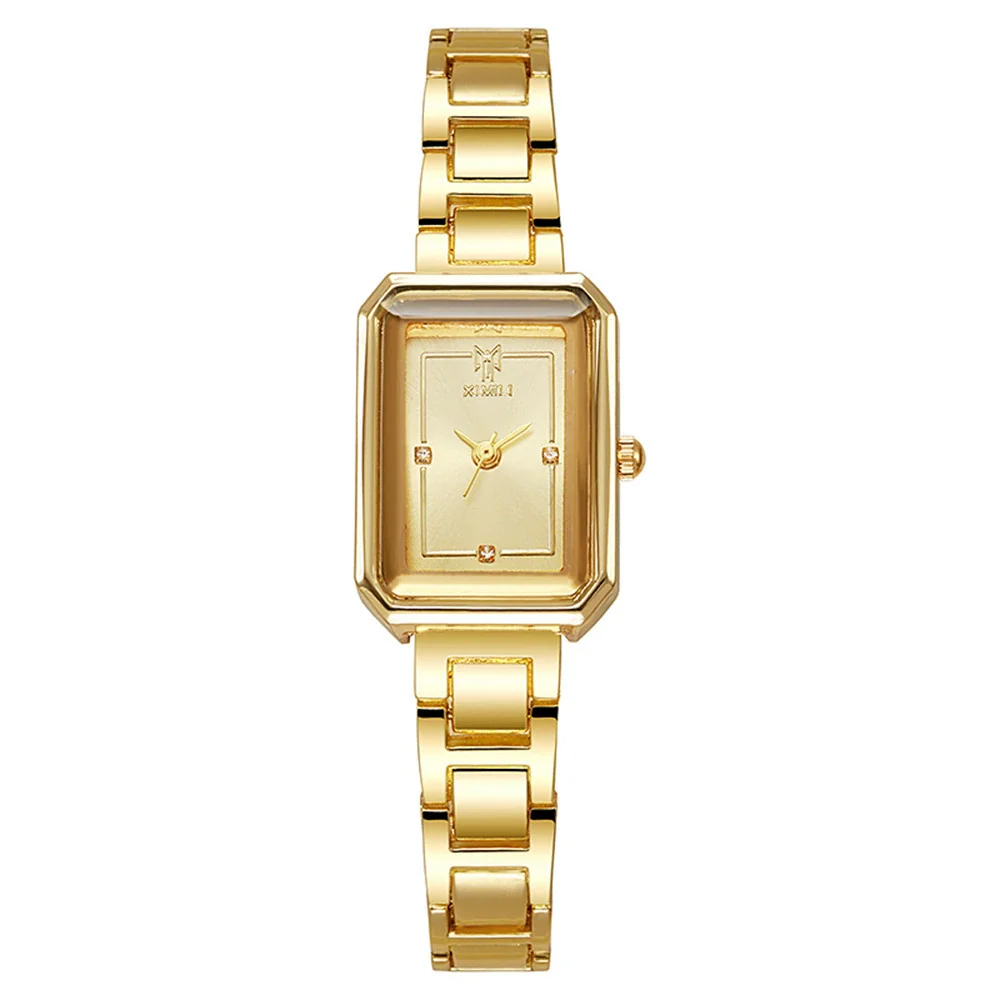 Women's Stainless Steel Alloy Quartz Square Waterproof Wristwatch For Students Leisure Style - Image 5