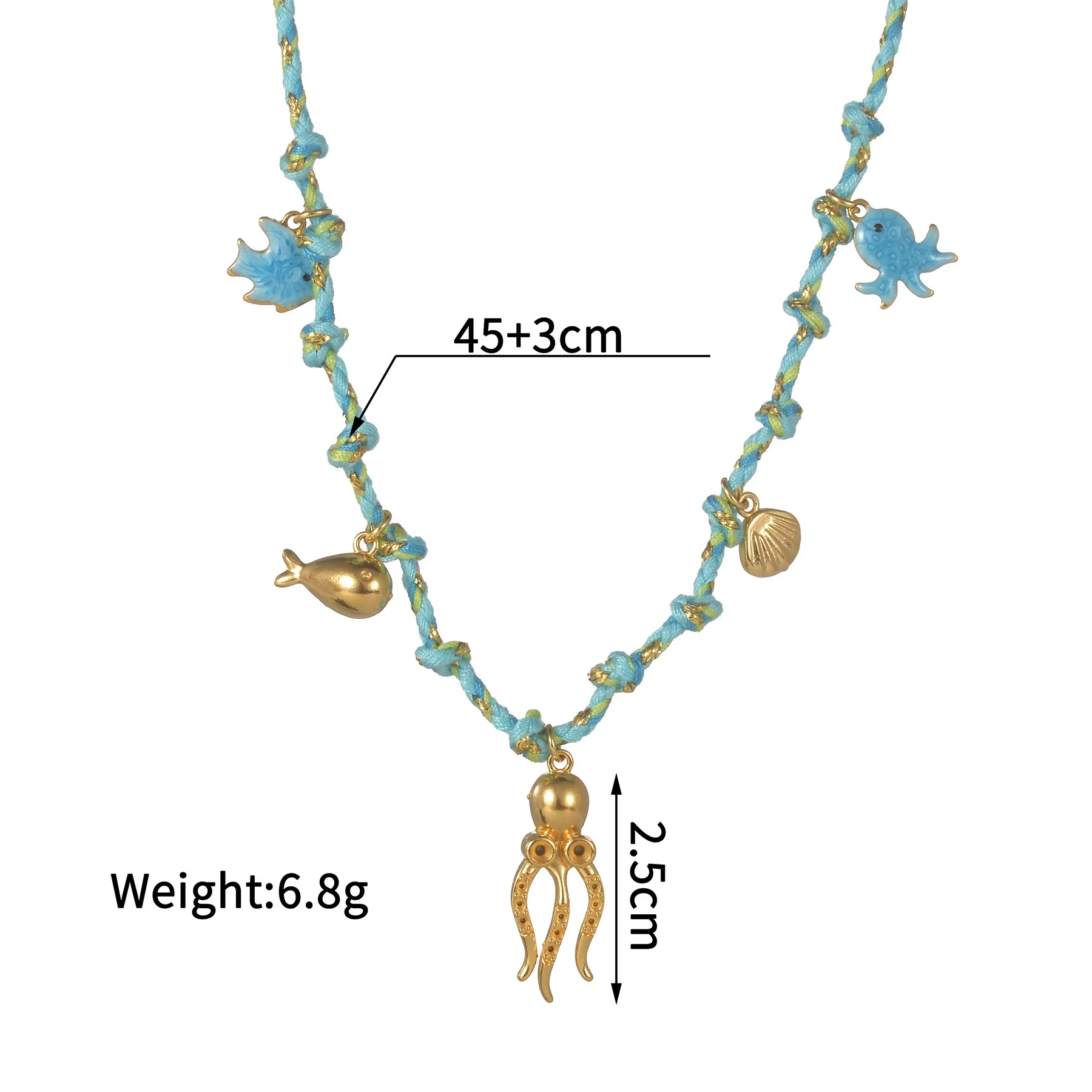 Women's Stainless Steel And Ceramic Tropical Fish Animal Zodiac Electroplated Necklace - Image 10