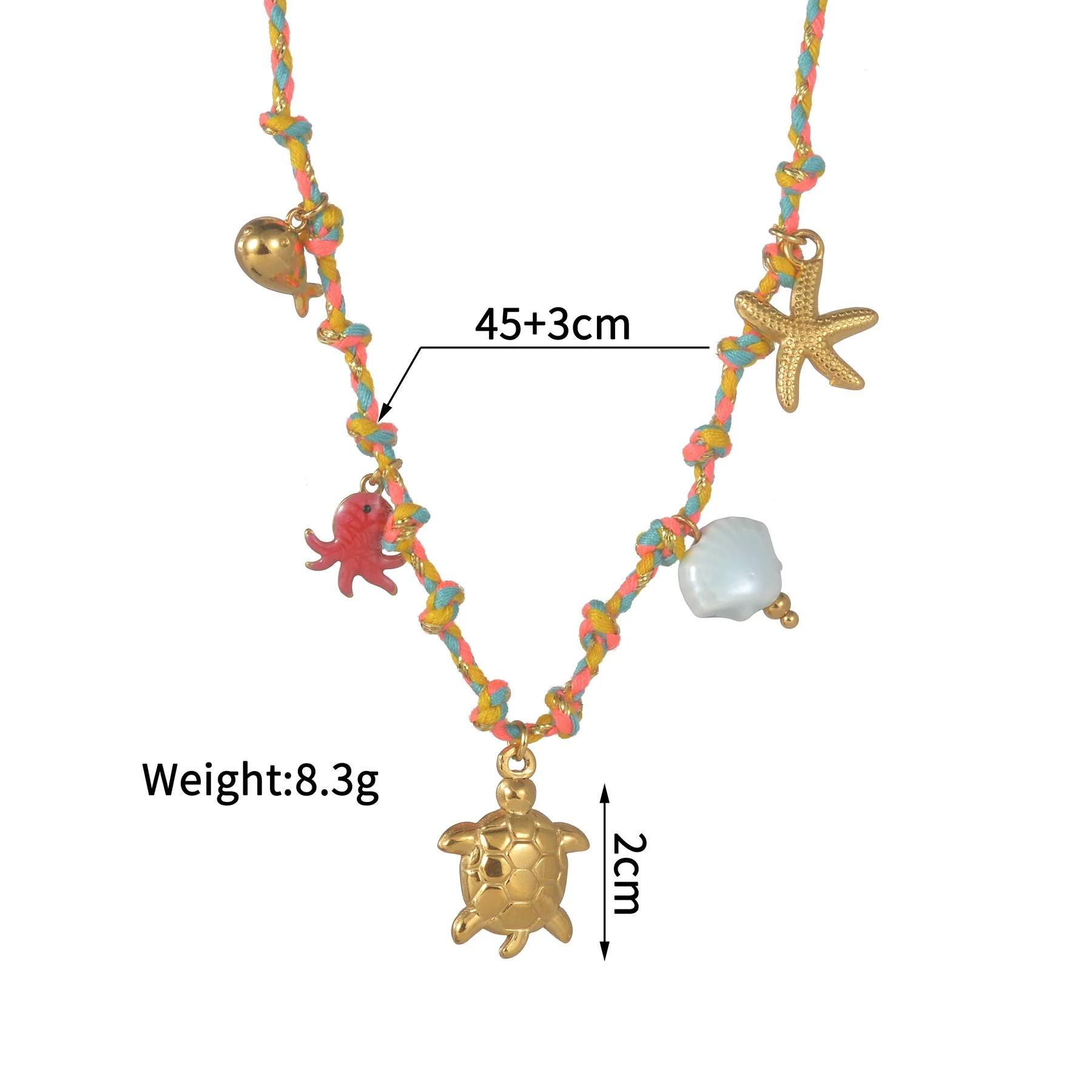 Women's Stainless Steel And Ceramic Tropical Fish Animal Zodiac Electroplated Necklace - Image 15