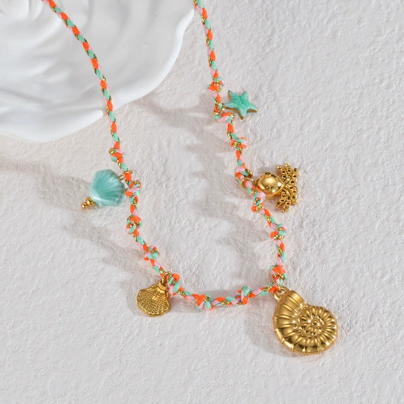 Women's Stainless Steel And Ceramic Tropical Fish Animal Zodiac Electroplated Necklace - Image 4