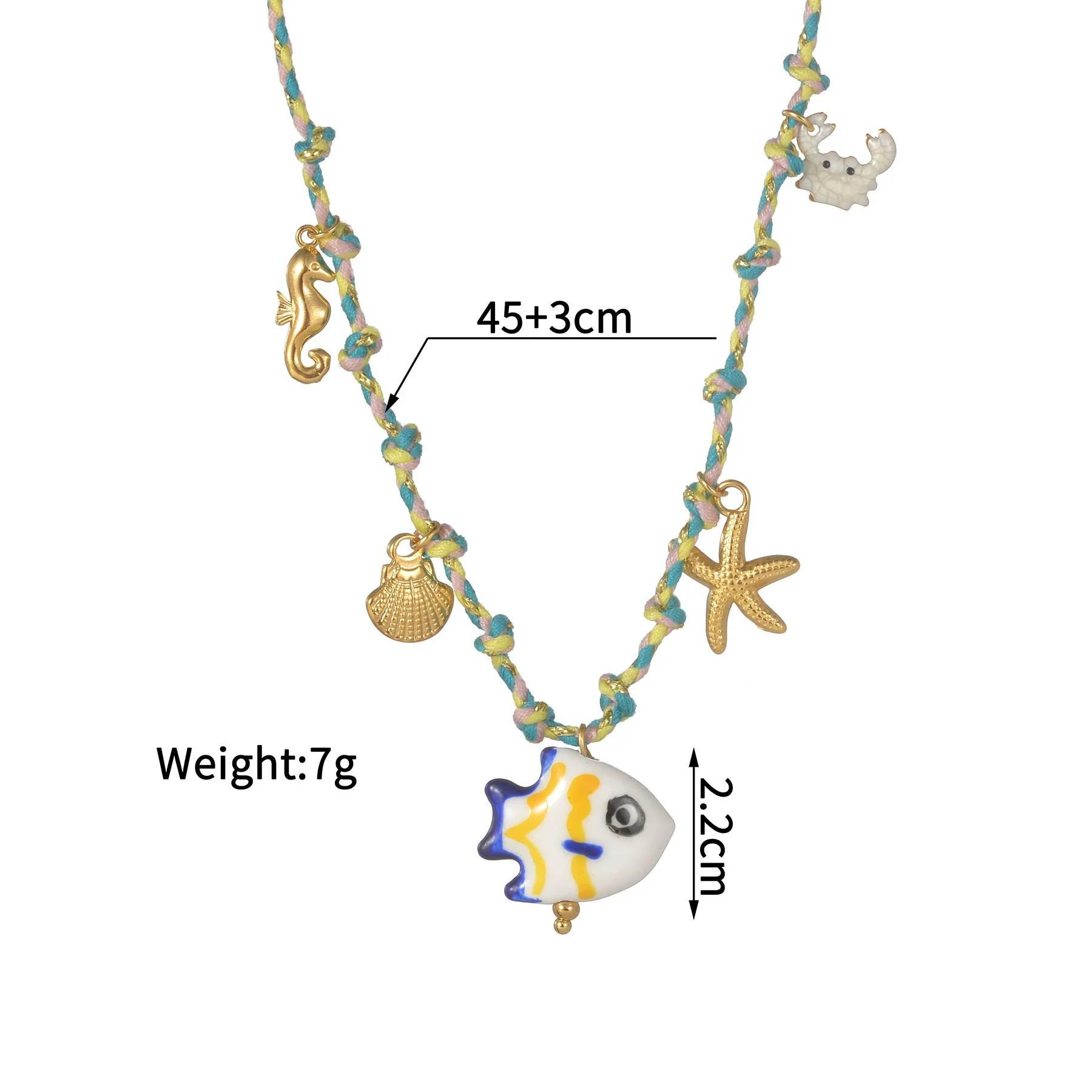 Women's Stainless Steel And Ceramic Tropical Fish Animal Zodiac Electroplated Necklace - Image 8
