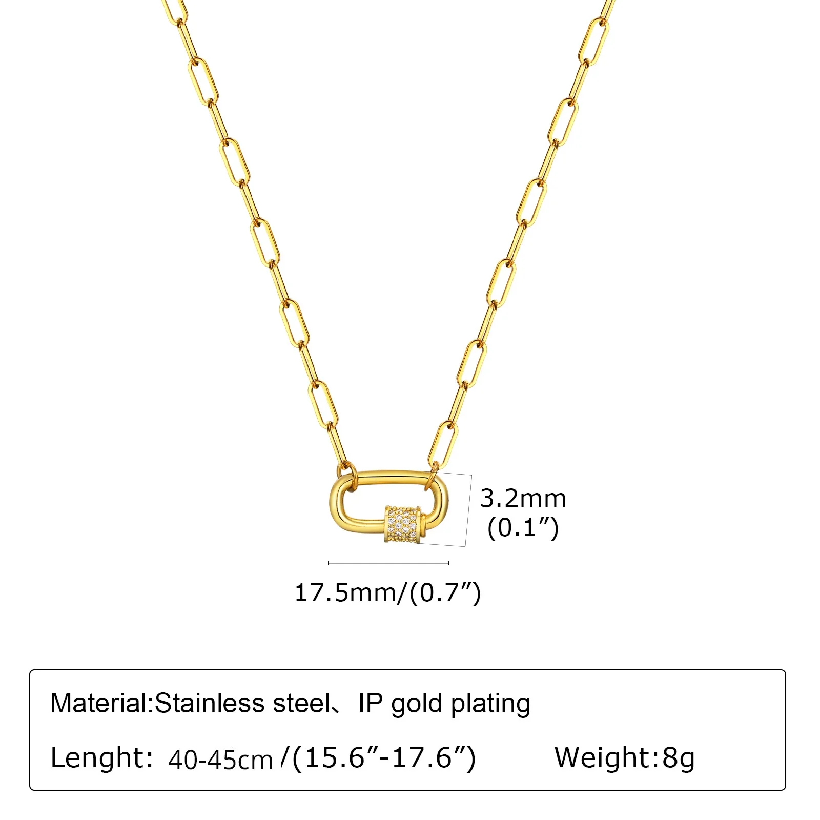Women's Stainless Steel And Copper Geometric Pendant Necklace With Zircon And Electroplating Process - Image 7