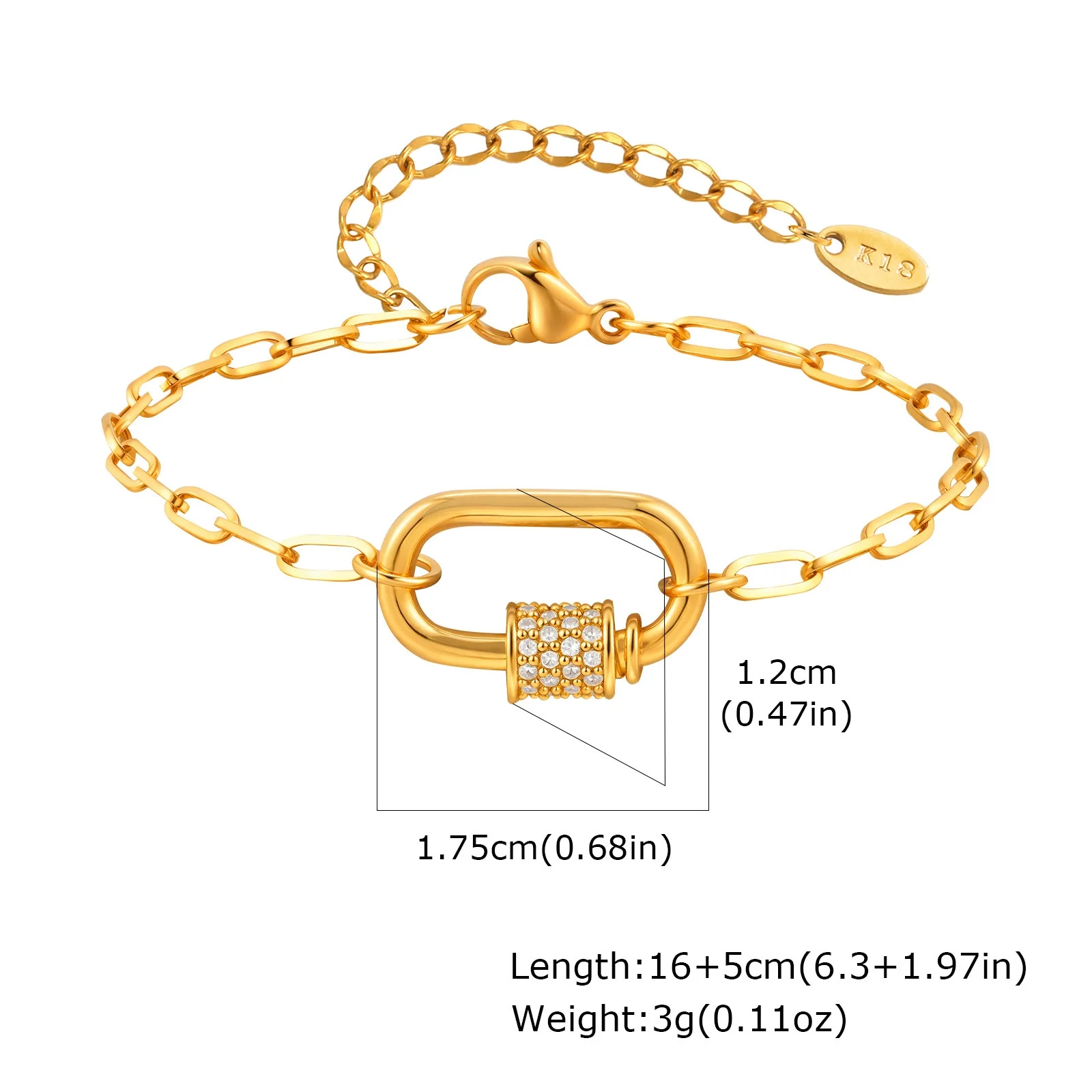 Women's Stainless Steel And Copper Geometric Pendant Necklace With Zircon And Electroplating Process - Image 8