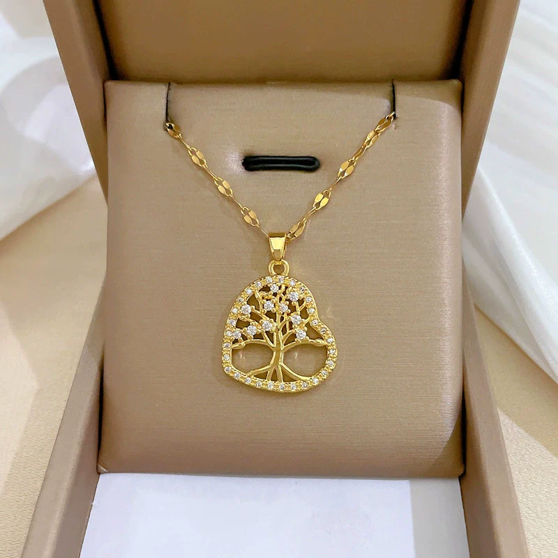 Women's Stainless Steel And Copper Necklace With Geometric Pattern And Electroplating Treatment