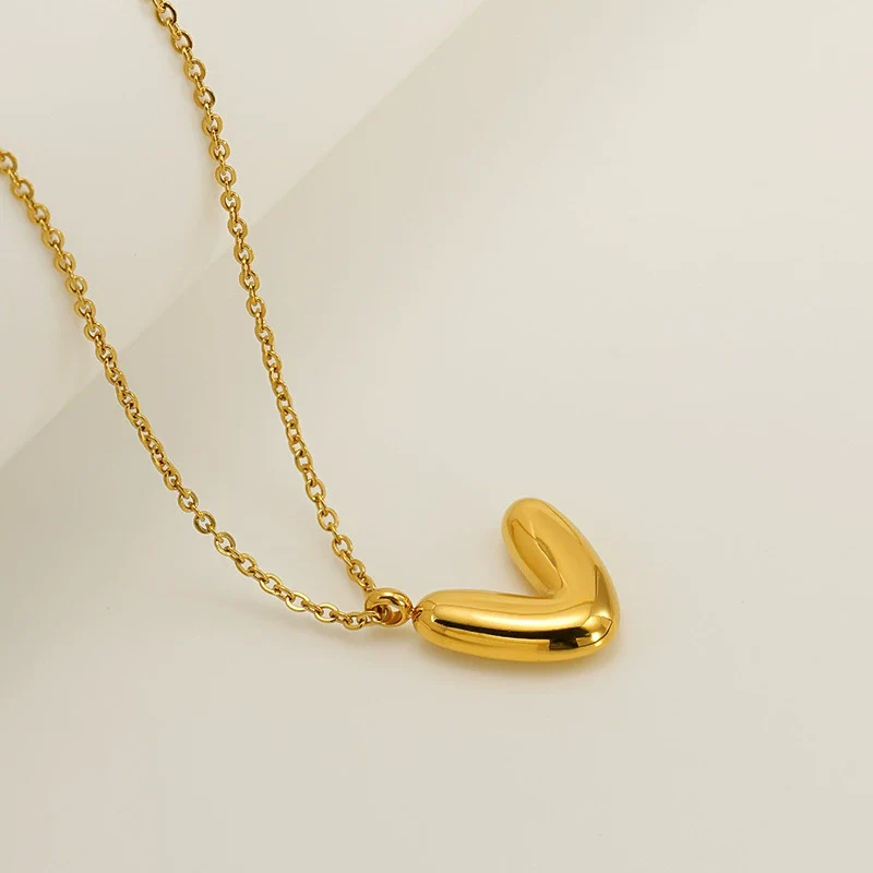 Women's 316L Stainless Steel And 316L Stainless Steel Chubby Bubble Letter Pendant Necklace With Electroplating - Image 27