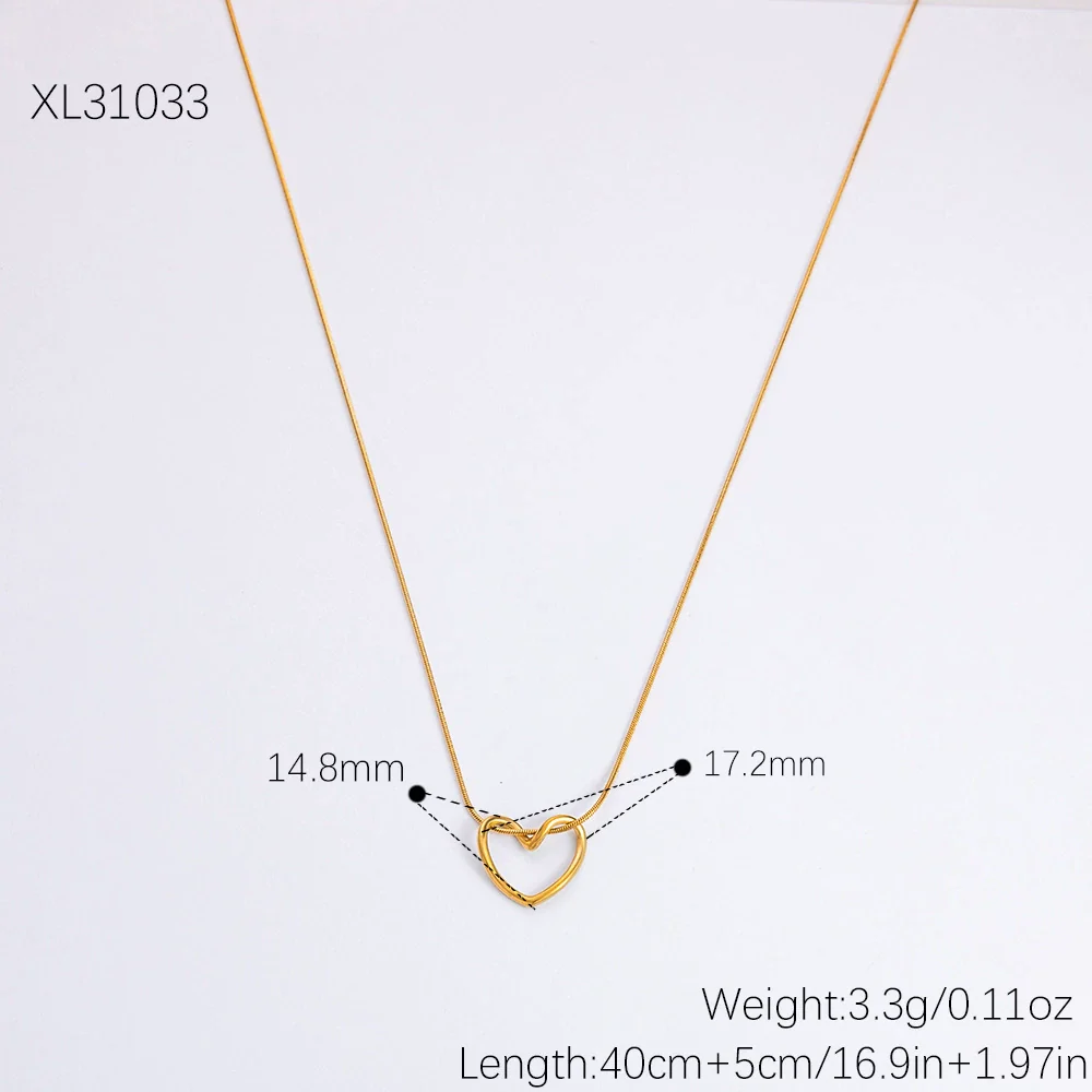 Women's Stainless Steel And Titanium Steel Love Necklace And Bracelet Set Simple Fashion Electroplated 18K Gold Highgrade Clavicle Chain - Image 6