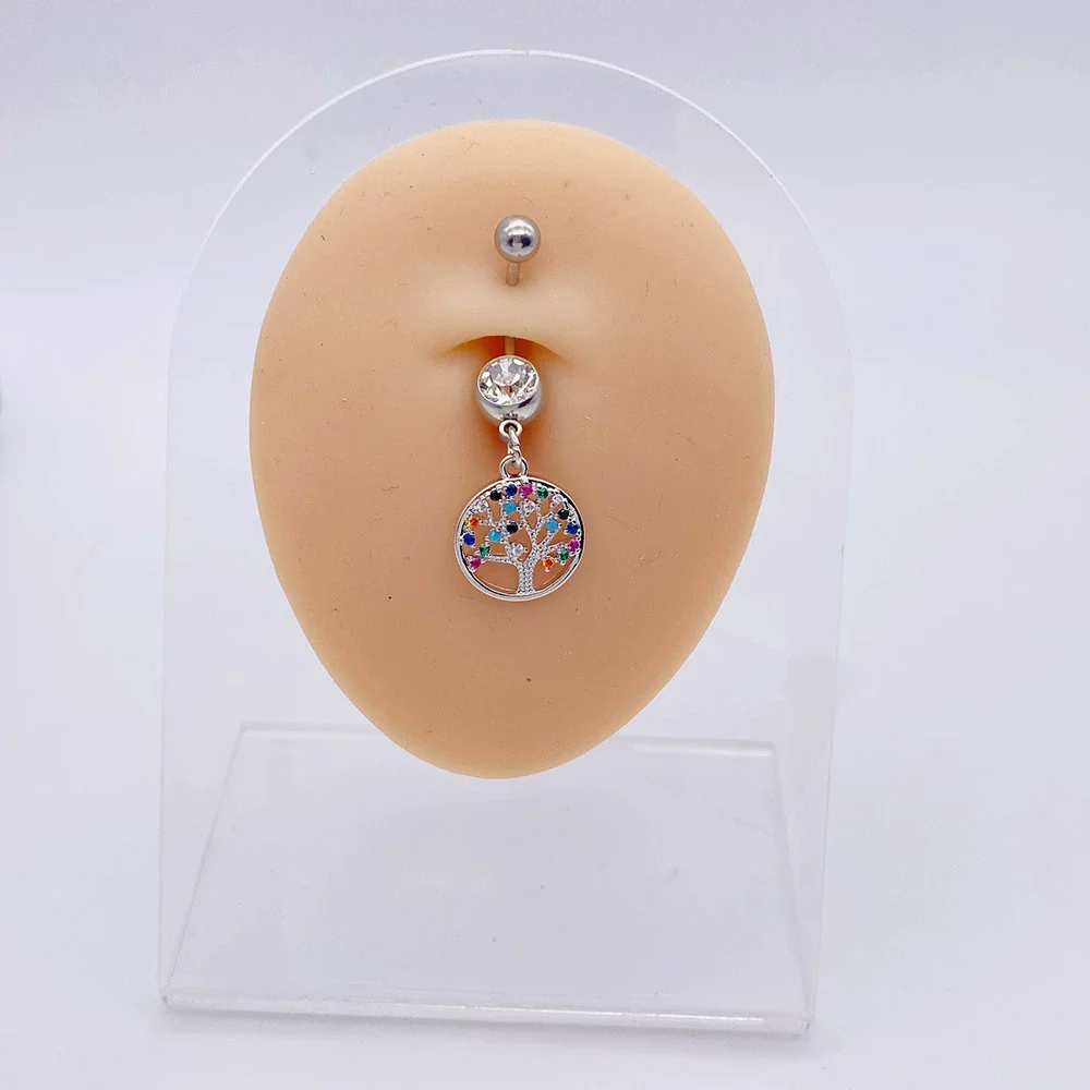 Women's Stainless Steel Butterfly Heart Tree Of Life Navel Ring Piercing Jewelry Electroplated - Image 9