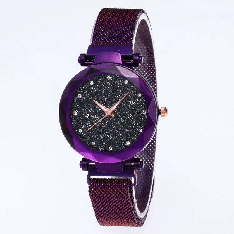 Women's Stainless Steel Casual Creative Starry Sky Magnet Strap Round Dial Watch - Image 2