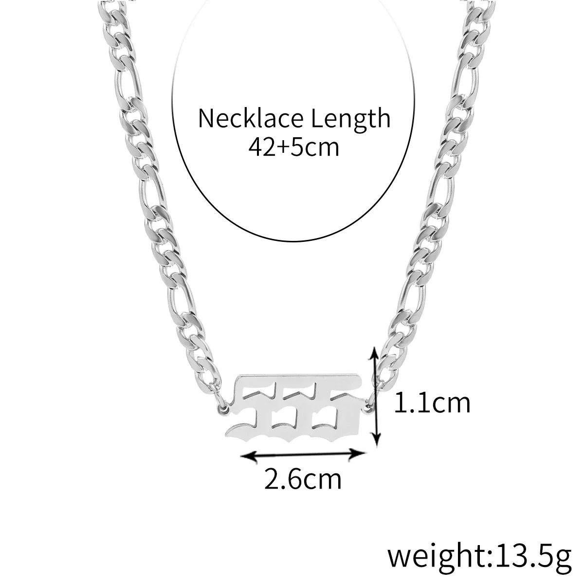 Women's Stainless Steel Clavicle Chain Necklace With Polishing Treatment And Letters Numbers Text Pendant - Image 10