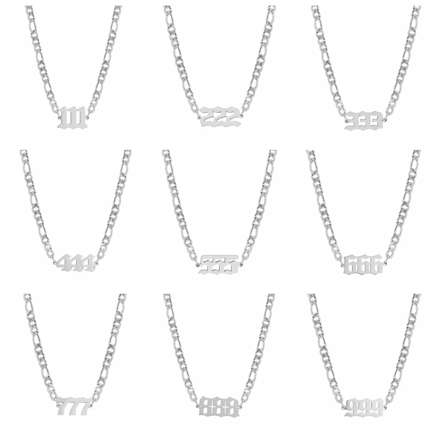 Women's Stainless Steel Clavicle Chain Necklace With Polishing Treatment And Letters Numbers Text Pendant - Image 5