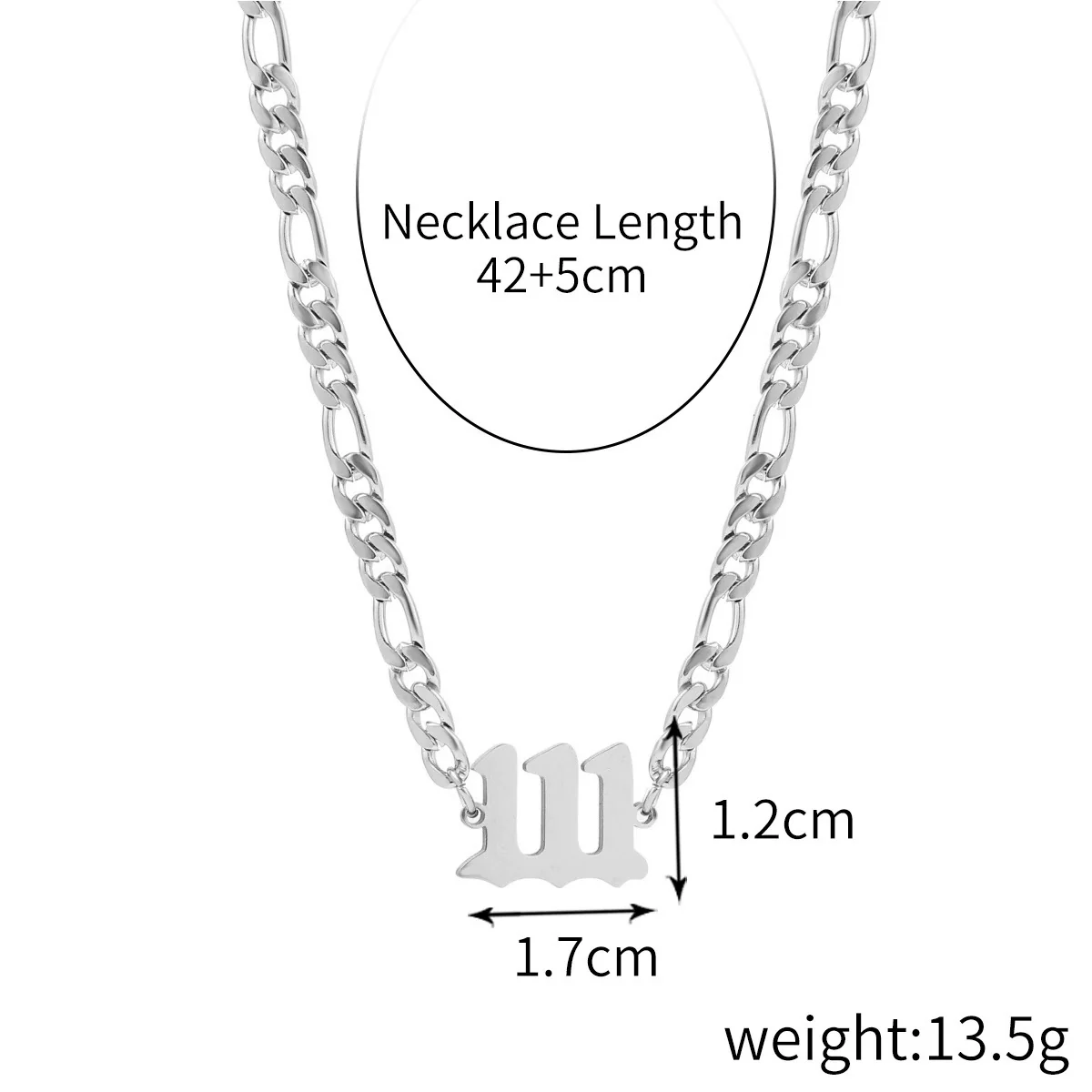 Women's Stainless Steel Clavicle Chain Necklace With Polishing Treatment And Letters Numbers Text Pendant - Image 6