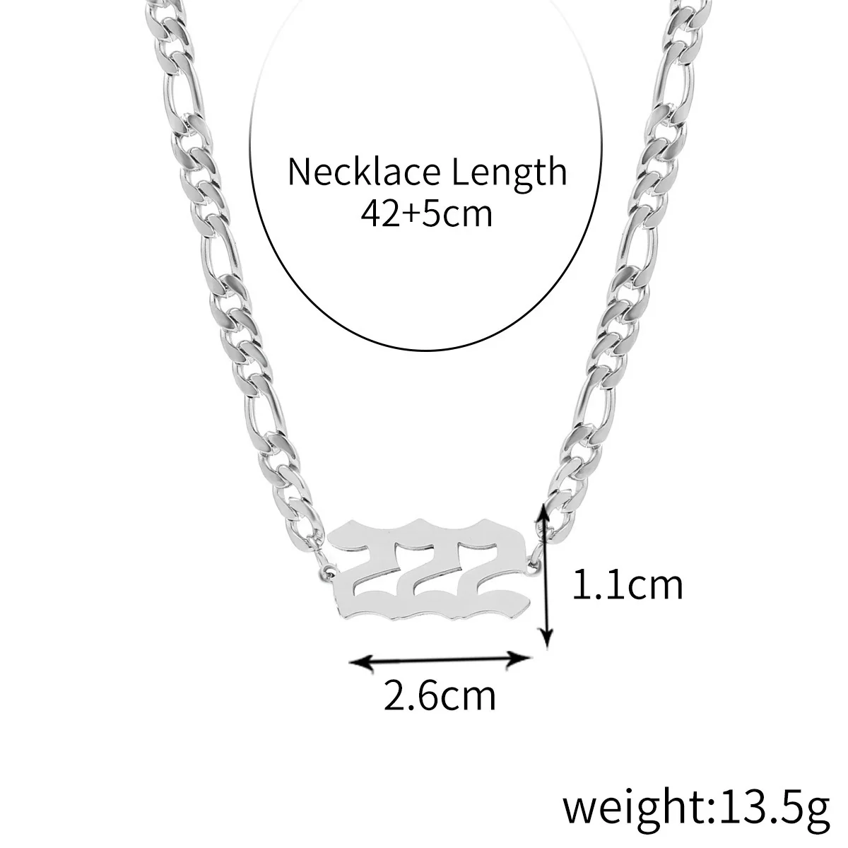 Women's Stainless Steel Clavicle Chain Necklace With Polishing Treatment And Letters Numbers Text Pendant - Image 7