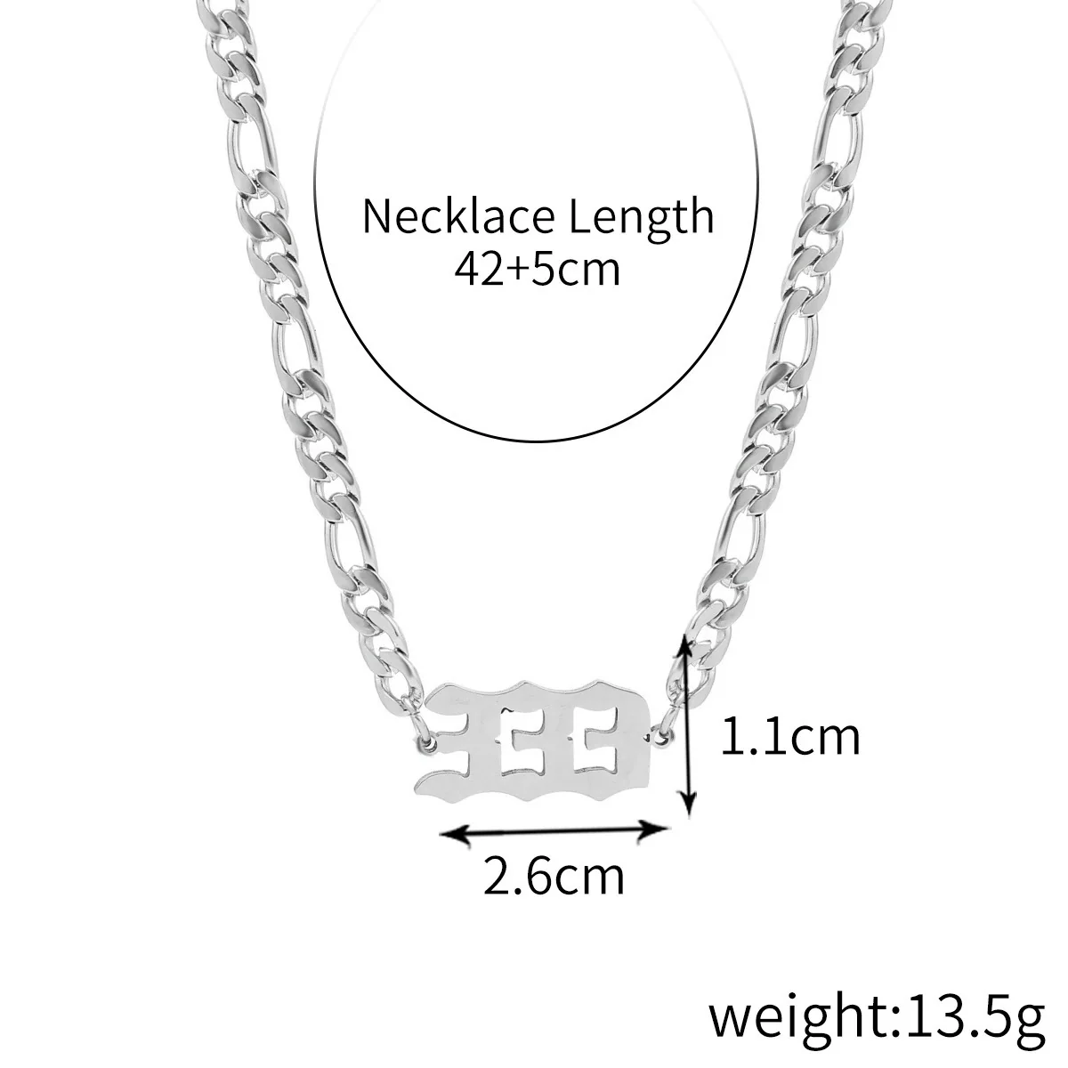 Women's Stainless Steel Clavicle Chain Necklace With Polishing Treatment And Letters Numbers Text Pendant - Image 8