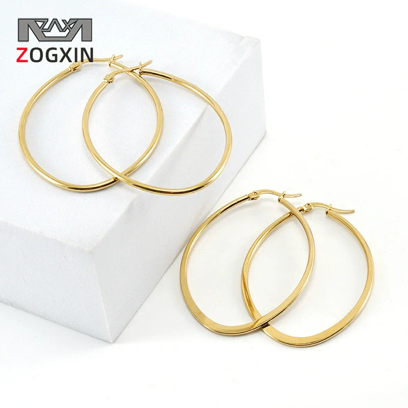 Women's 316L Stainless Steel Eggshaped And Heartshaped Electroplated Geometric Style Fashion Earrings