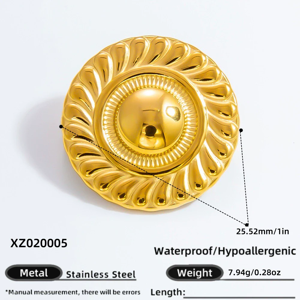Women's Stainless Steel Flower Brooches With Electroplating - Image 10