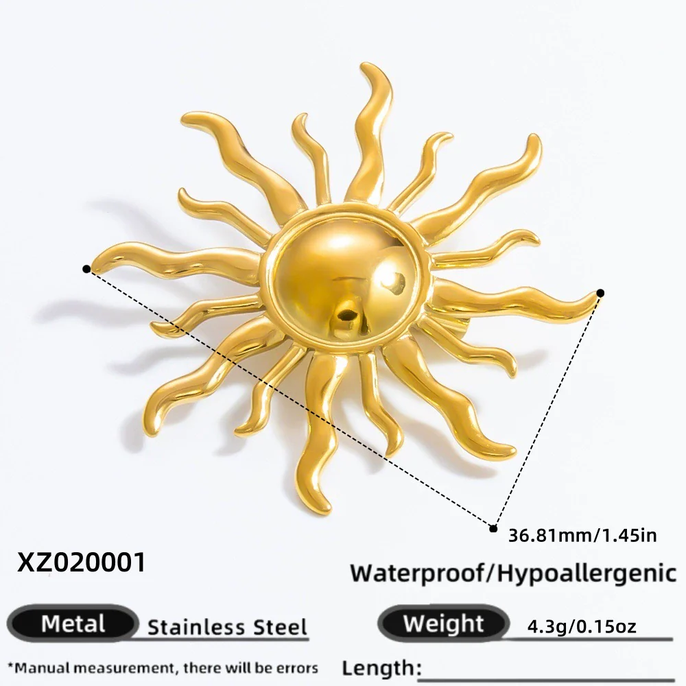 Women's Stainless Steel Flower Brooches With Electroplating - Image 6